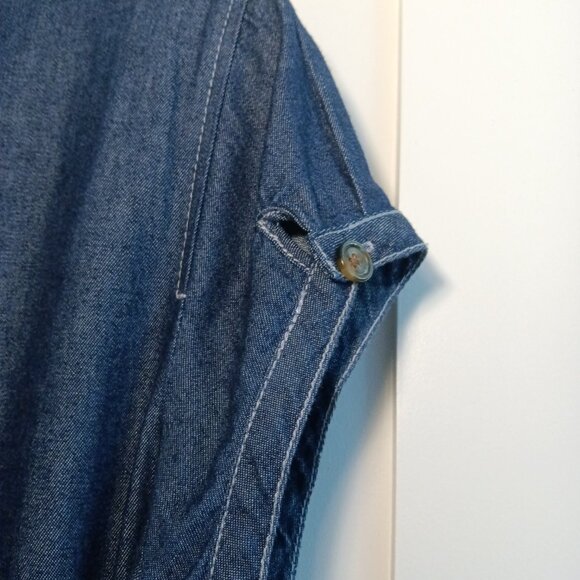 Anne Klein Denim Dress with Gored Pleats and detailed Pockets - Picture 7 of 11